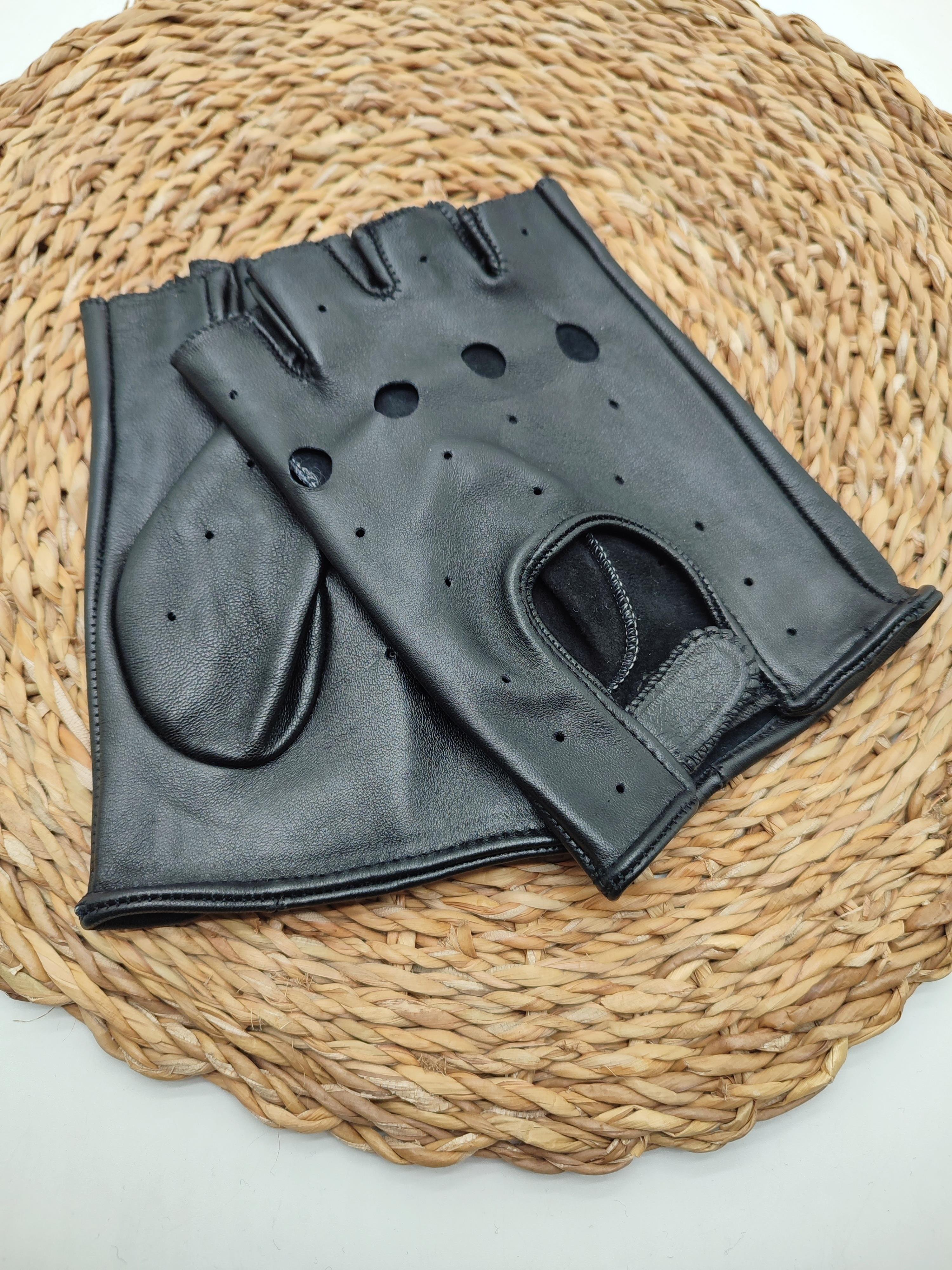 Erkek Deri Eldiven Kesik Parmak