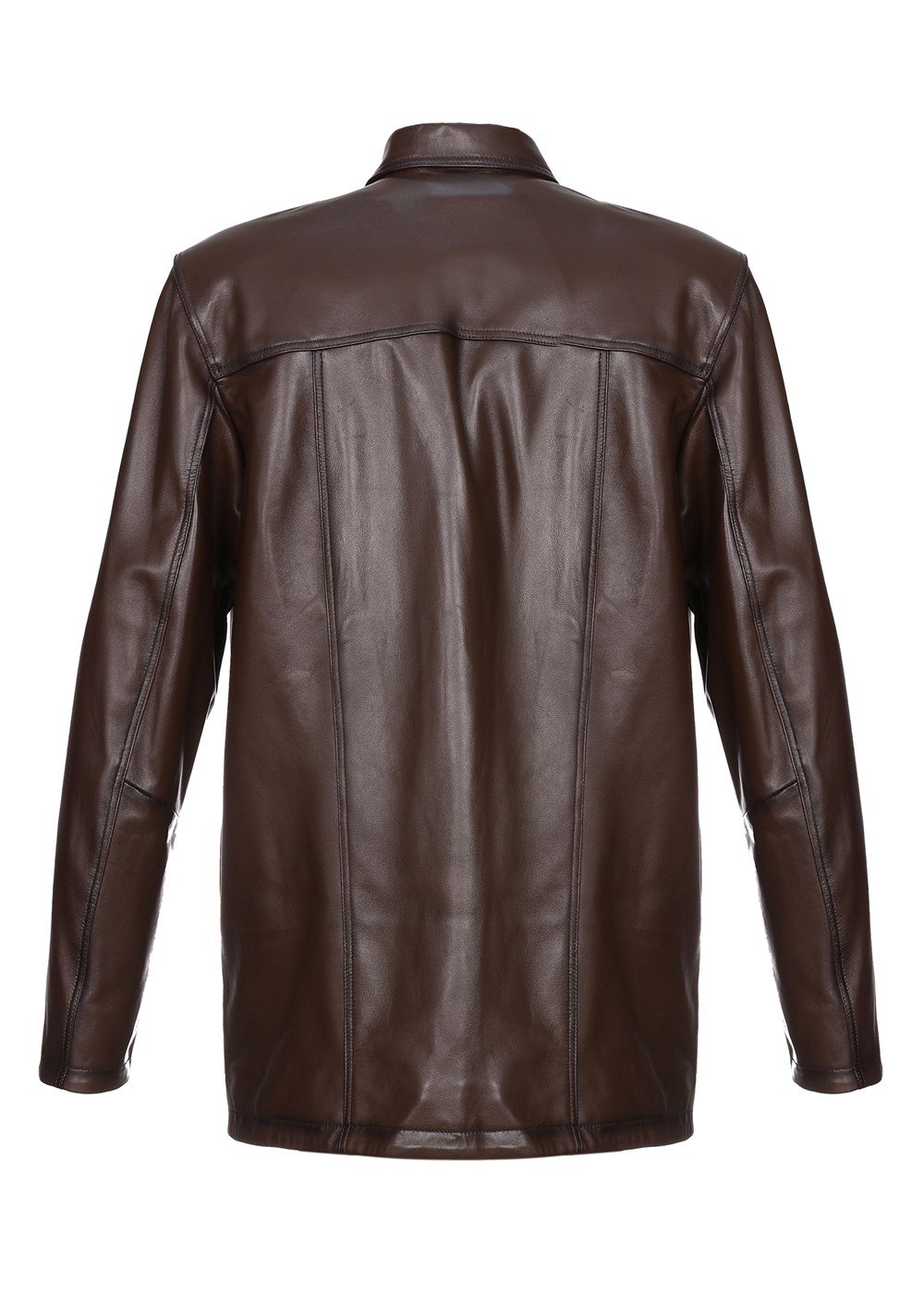 Erkek Kaban Deri Mont Ceket Üstü Fındık Renk