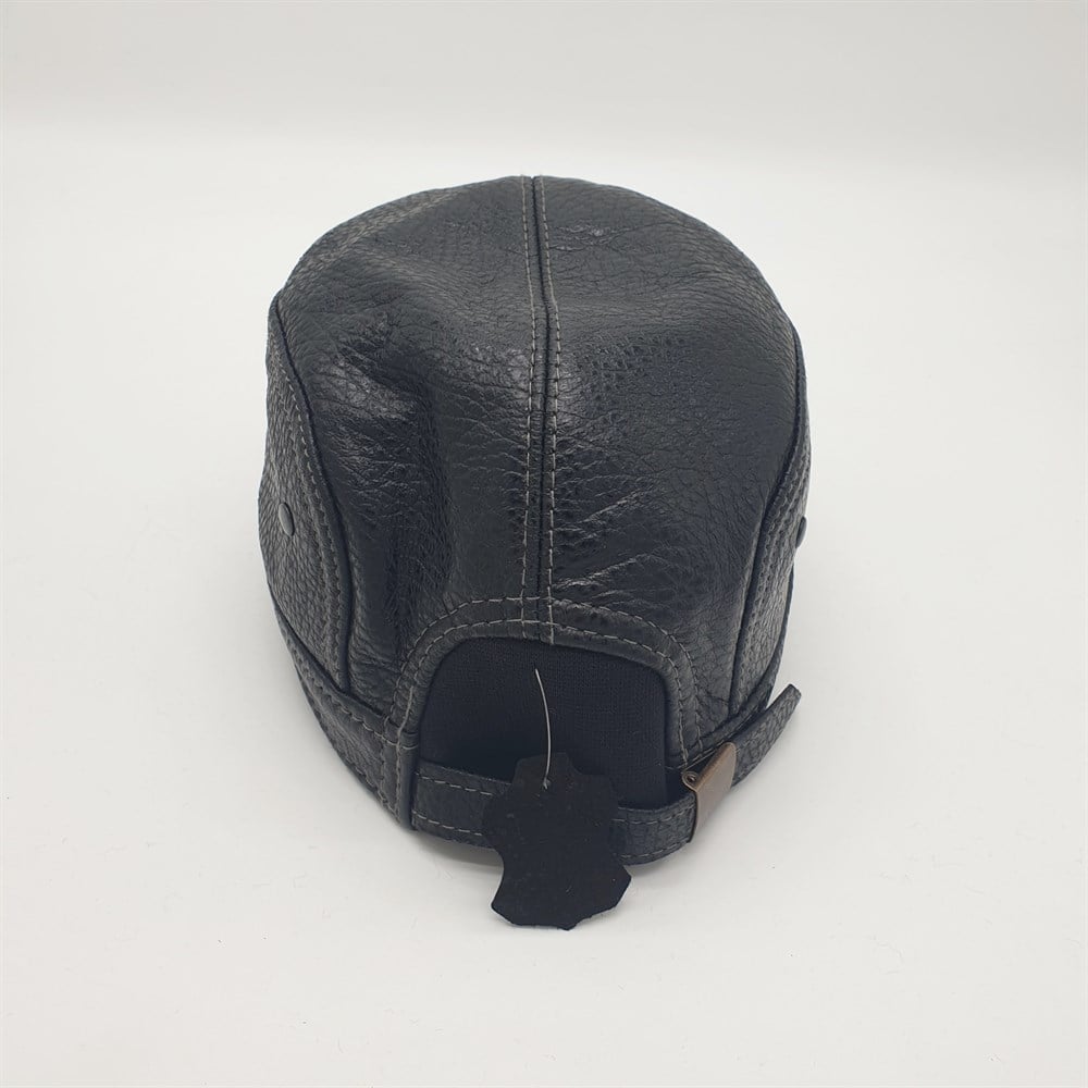 Erkek Kastro Model Baskılı Deri Şapka