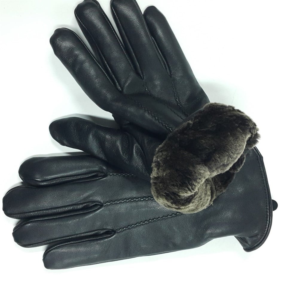 Erkek Kürklü Deri Eldiven