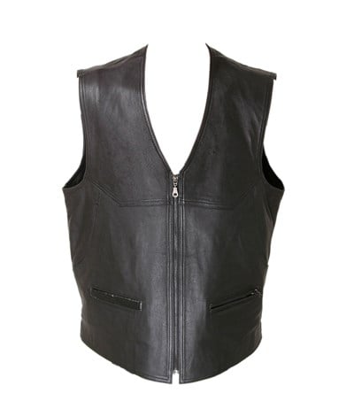 fermuarlı erkek deri yelek