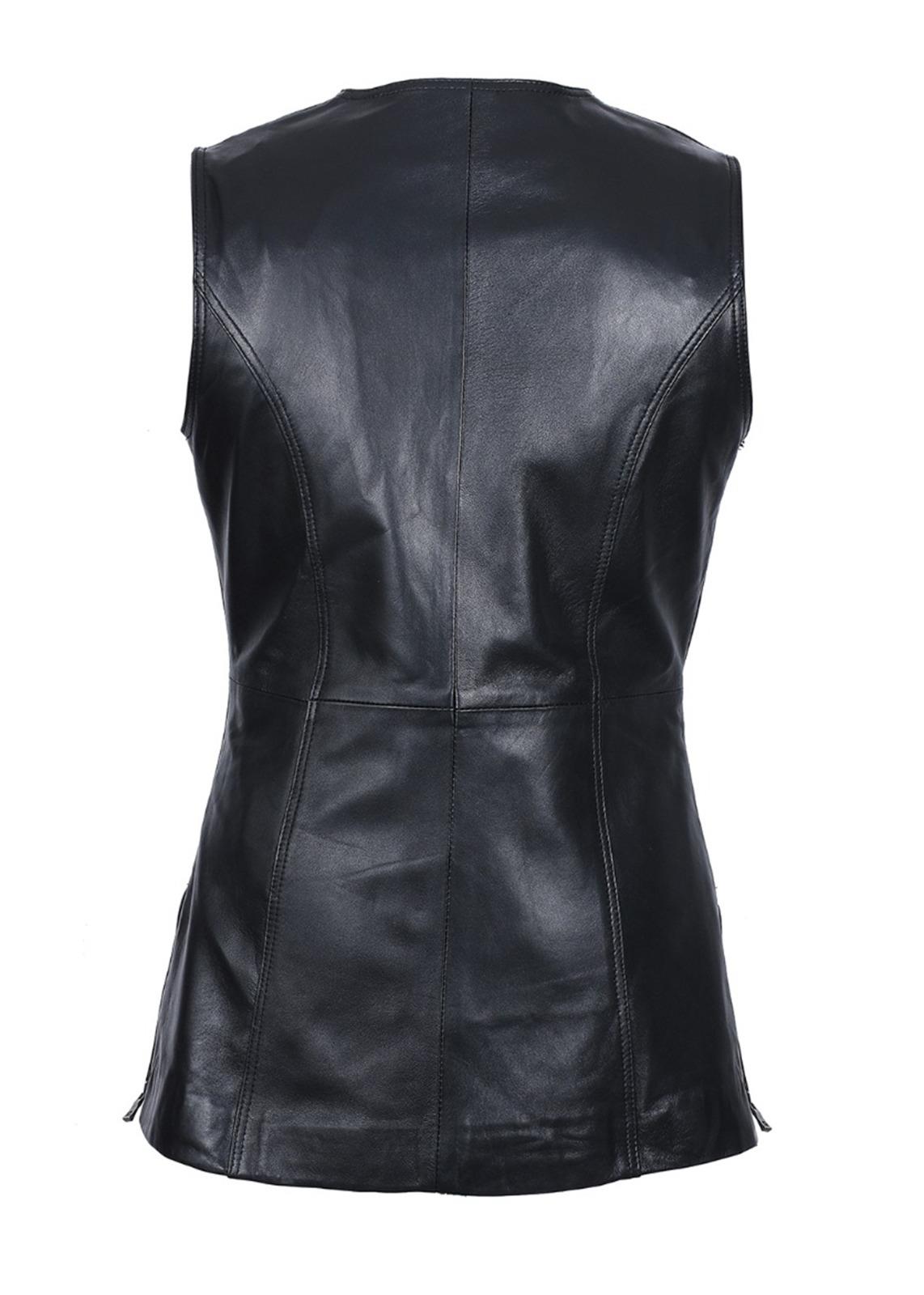 Fermuarlı Model Kadın Deri Yelek