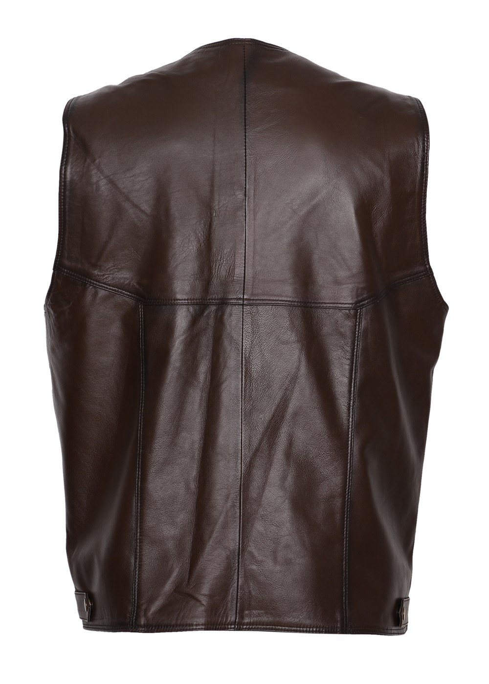 fındık rengi klasik kesim erkek deri yelek