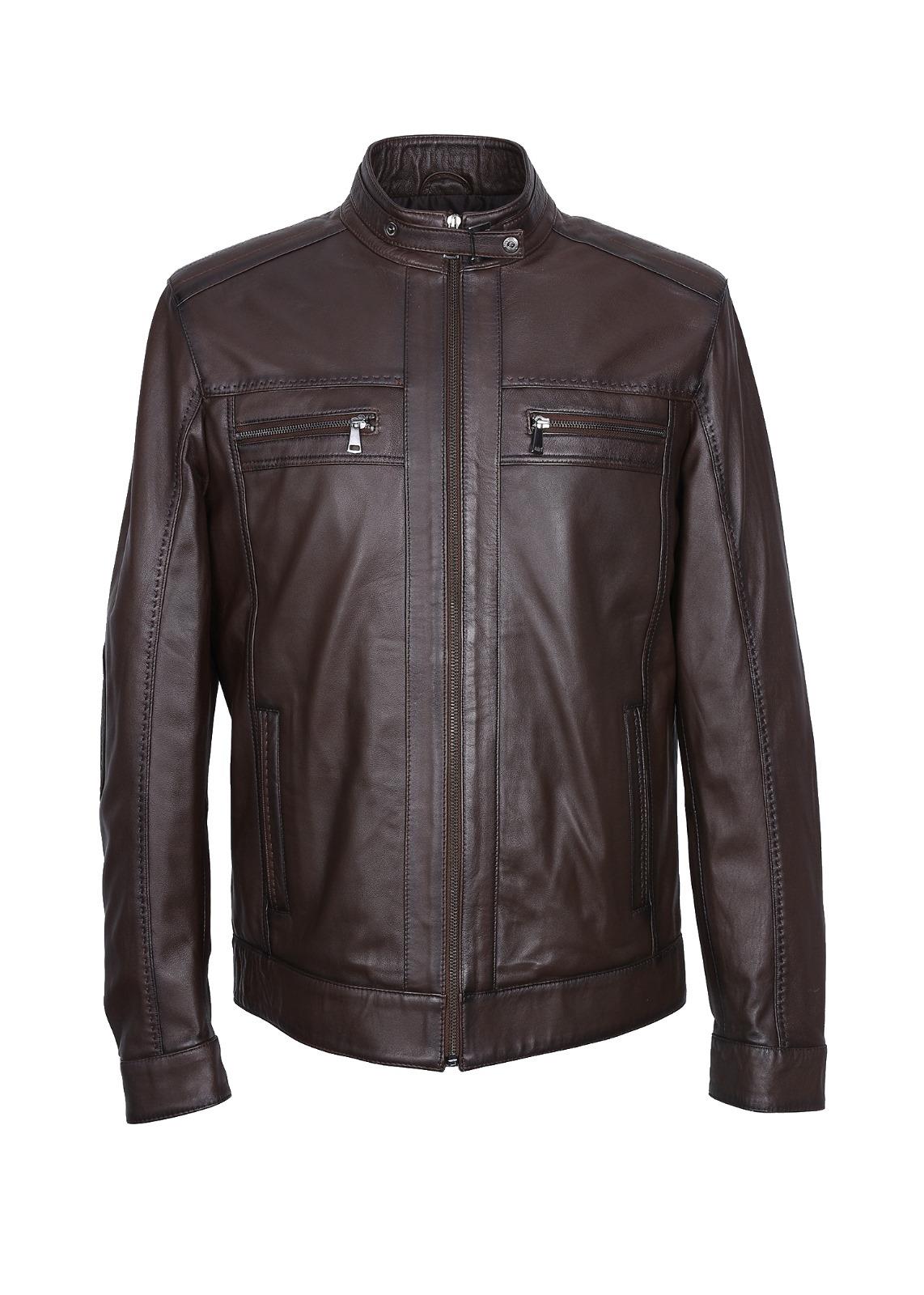 Fındık Renk Spor Erkek Deri Ceket