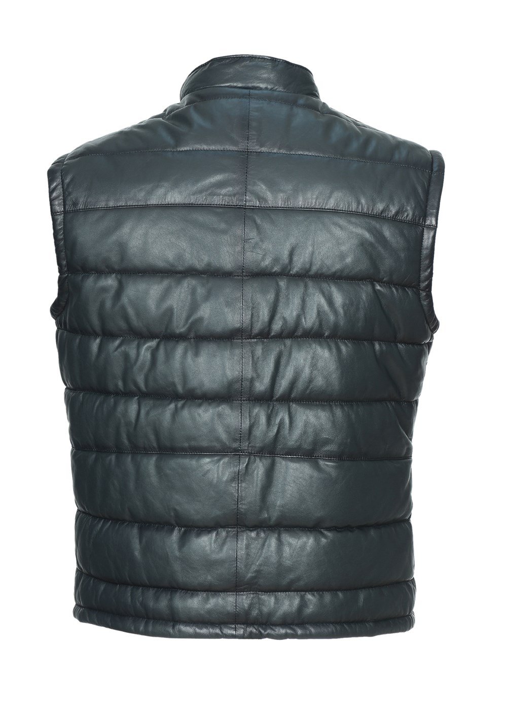 Gri Renk Şişme Deri Yelek