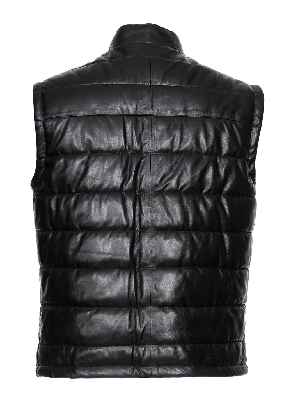 Hakim Yaka Deri Yelek Yandan Fermuarlı