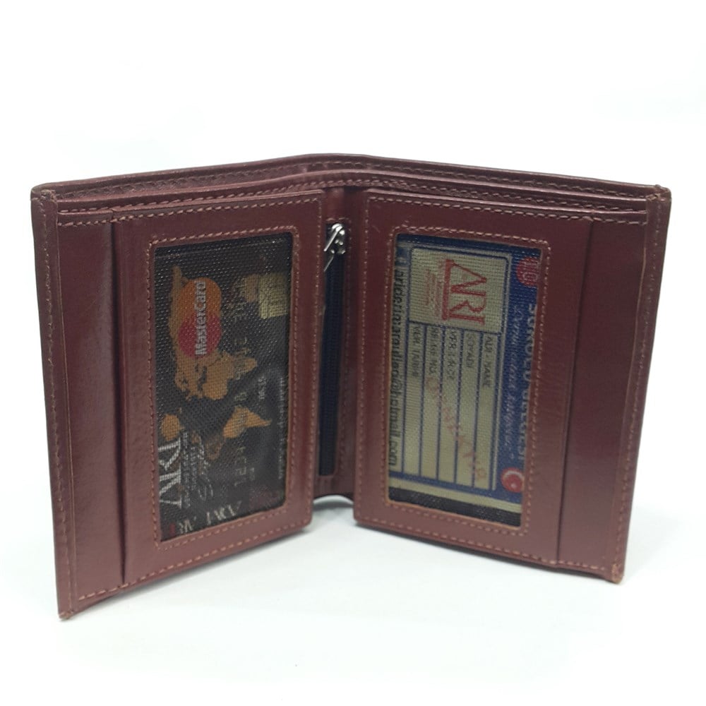 içi fermuarlı erkek deri cüzdan