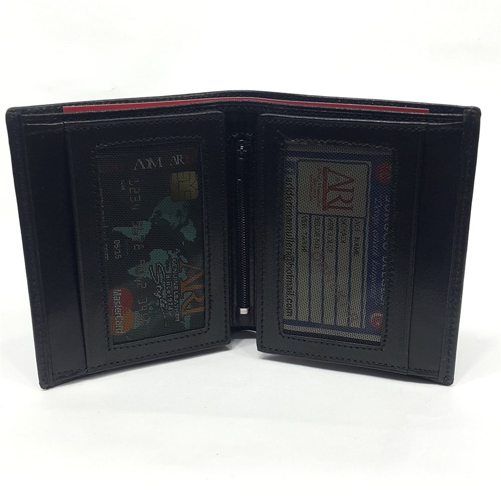 içi fermuarlı erkek deri cüzdan