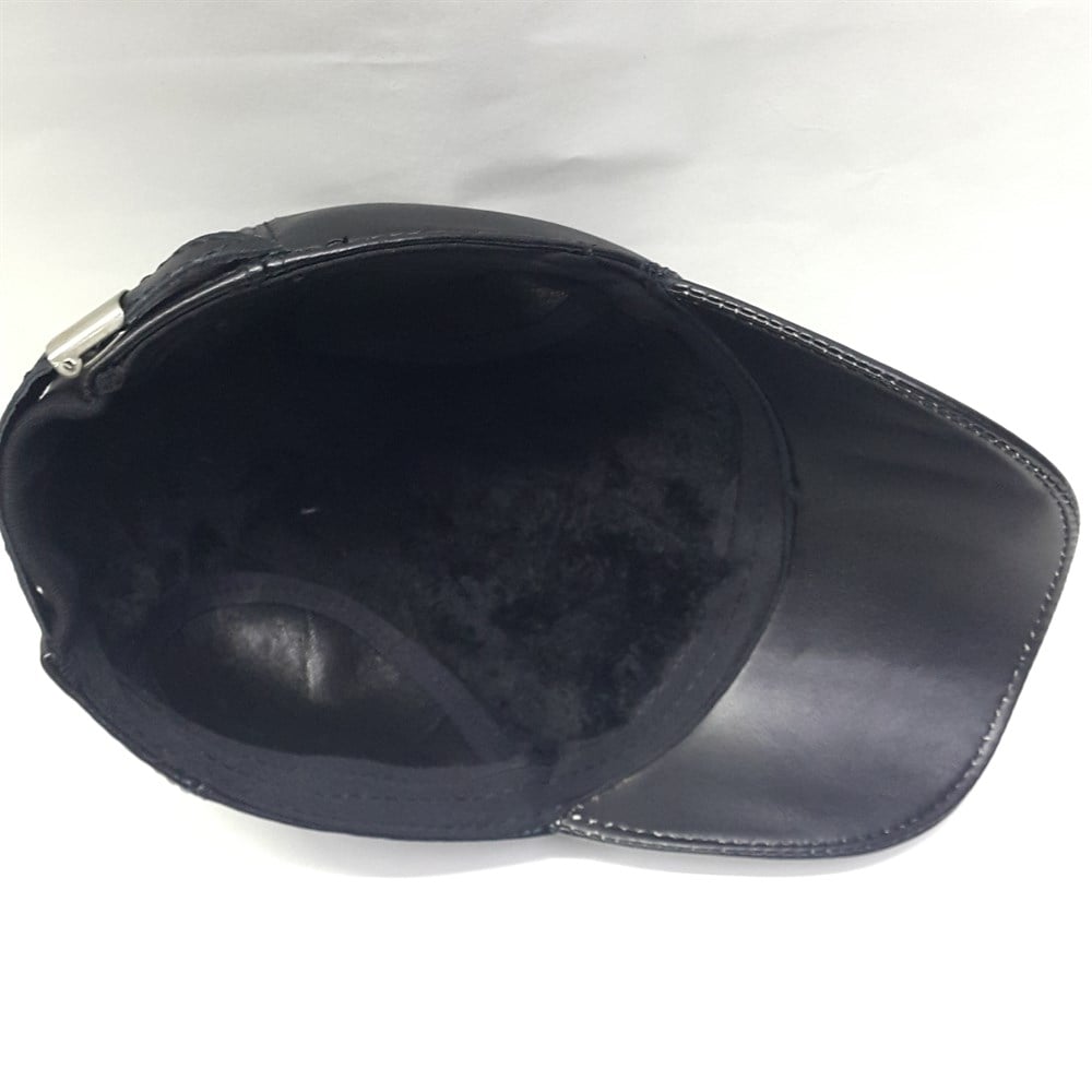 içi kürklü deri kep