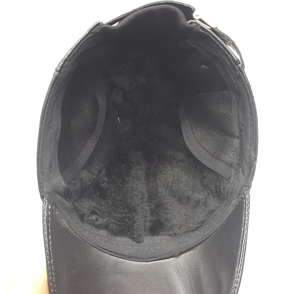 içi kürklü deri kep