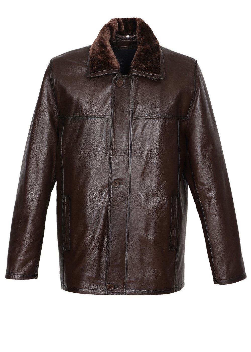 İçi Ve Yakası Kürklü Kışlık Deri Mont