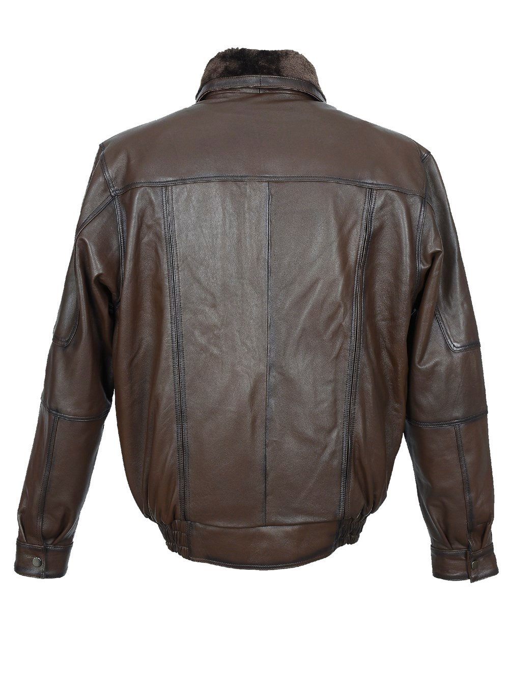 İçi ve Yakası Peluşlu Model Fındık Renk Erkek Deri Mont