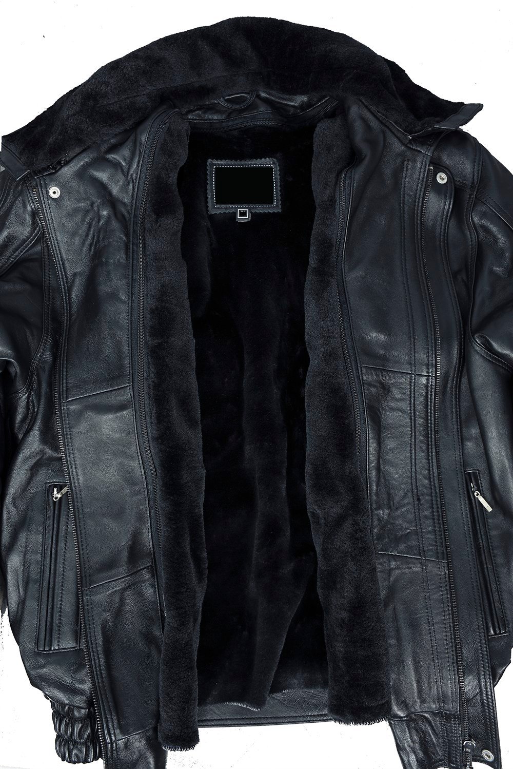 İçi ve Yakası Peluşlu Model Siyah Renk Erkek Deri Mont