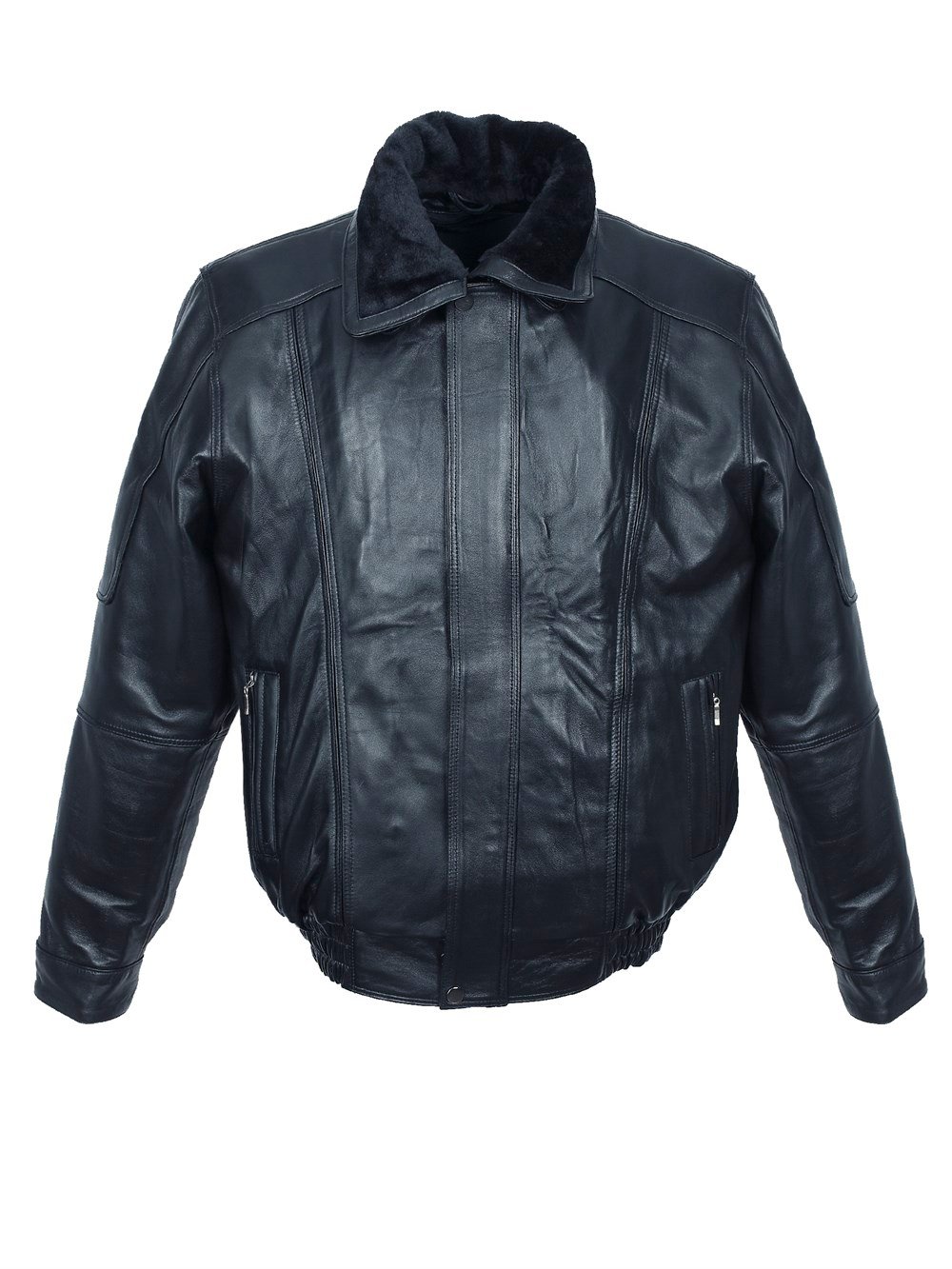 İçi ve Yakası Peluşlu Model Siyah Renk Erkek Deri Mont