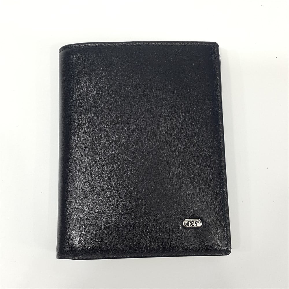 içinde çıtçıt ve fermuar bölmeli erkek deri cüzdan