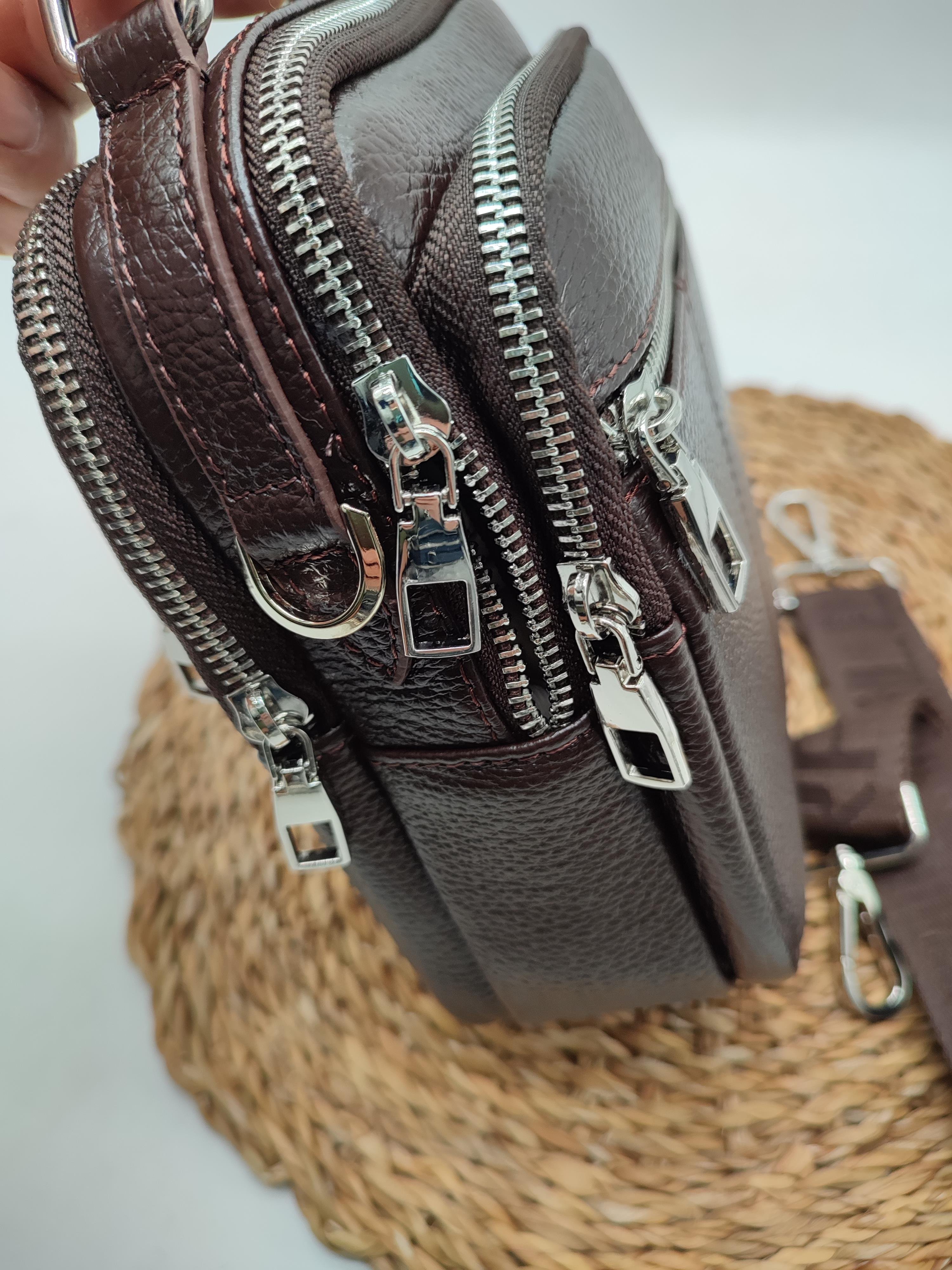 Kahve Renk Deri El ve Omuz Çantası