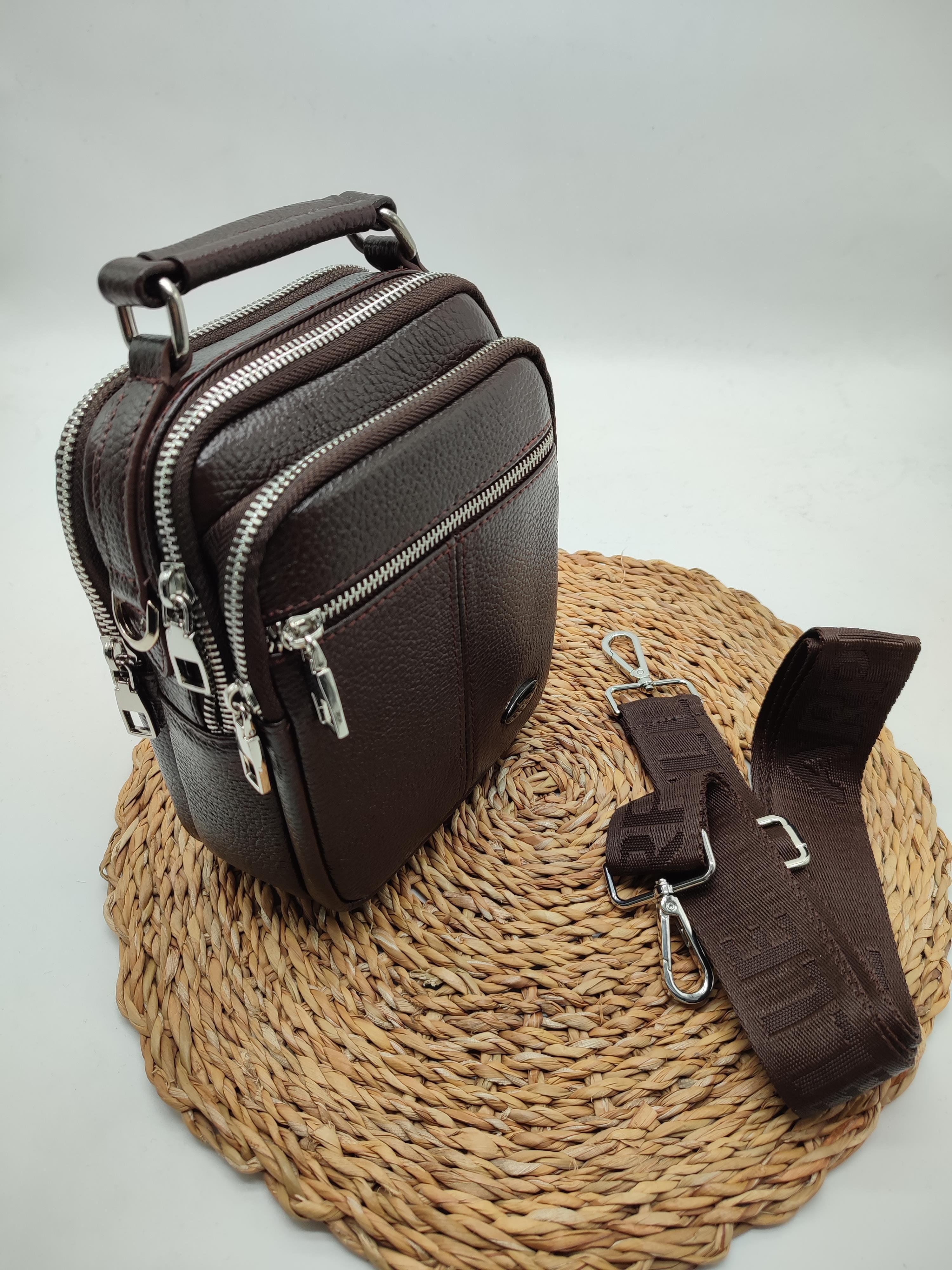 Kahve Renk Deri El ve Omuz Çantası