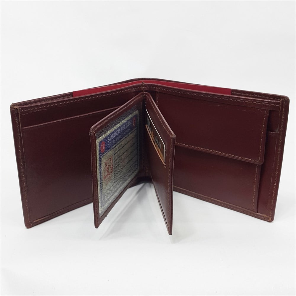 Kahve-Siyah-Taba Renkte Kartlık, Kimlik, Ehliyet Ve Çıtçıtlı Bozuk Para Bölmeli Yatay Deri Cüzdan