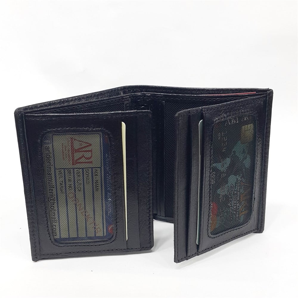 Kahve-Taba-Siyah Renkte Kartlık, Kimlik, Ehliyet Ve Fermuarlı İç Bölmeli Deri Cüzdan