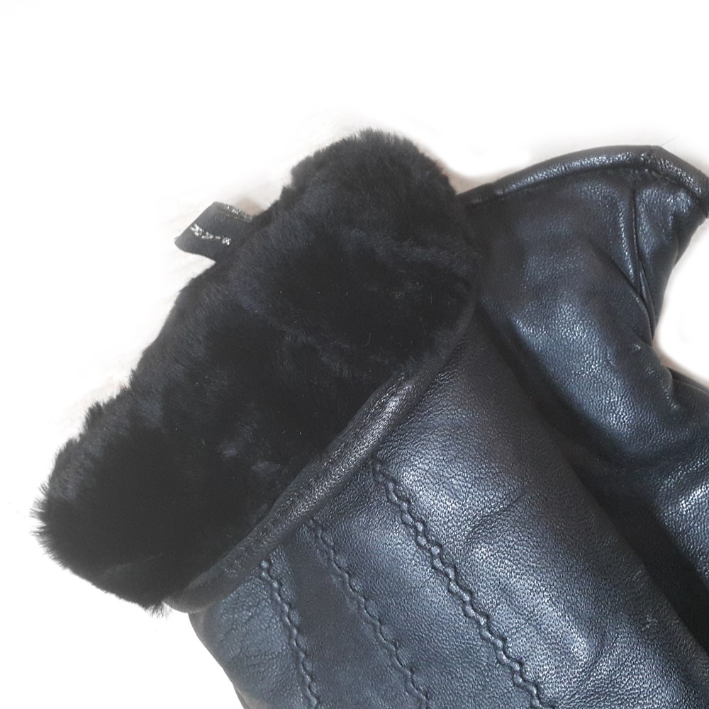 Kahverengi Komple Koyun Kürklü Bayan Eldiven