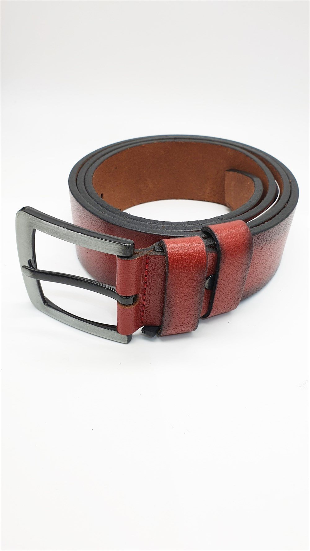 Kaliteli Lüks Deri Kırmızı Renk Spor Kot Kemeri