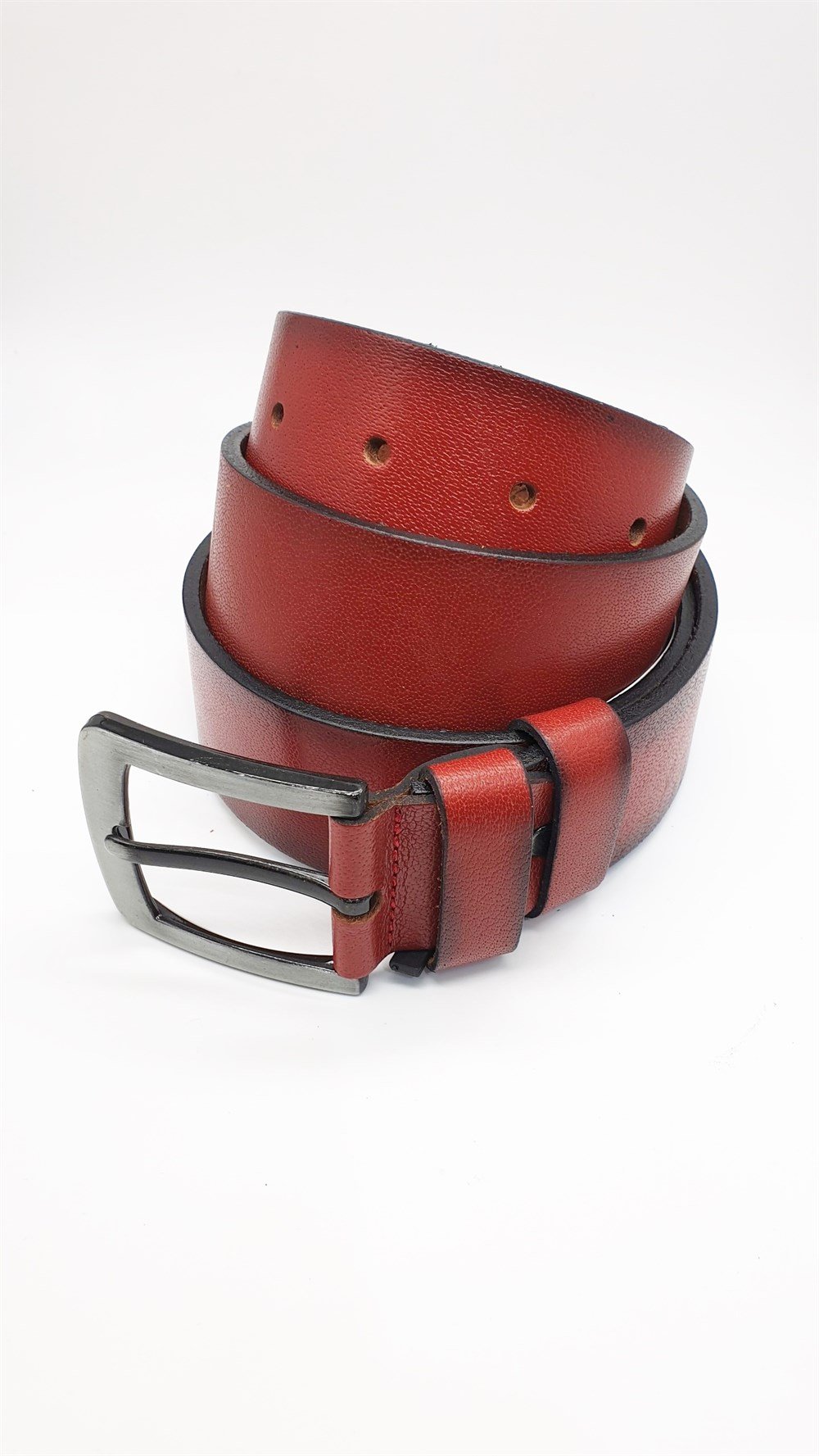 Kaliteli Lüks Deri Kırmızı Renk Spor Kot Kemeri