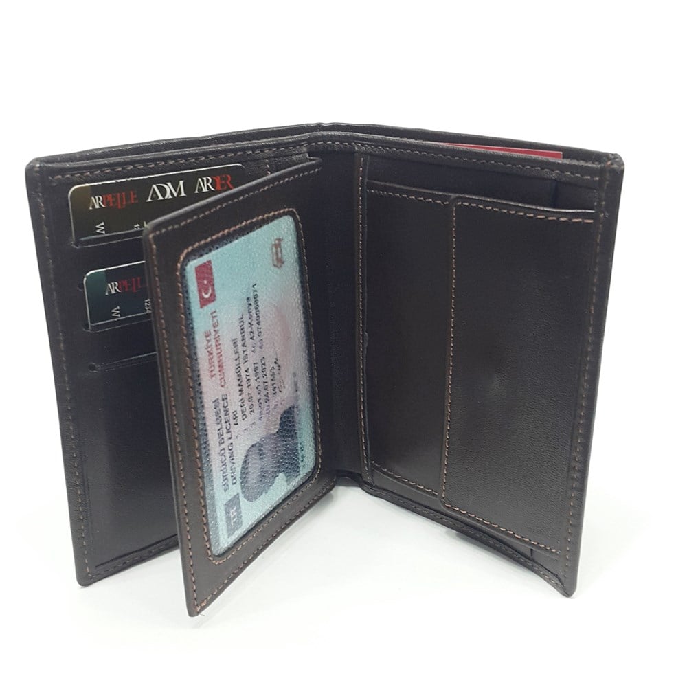 kartvizit ayrılma bölmeli erkek deri cüzdan