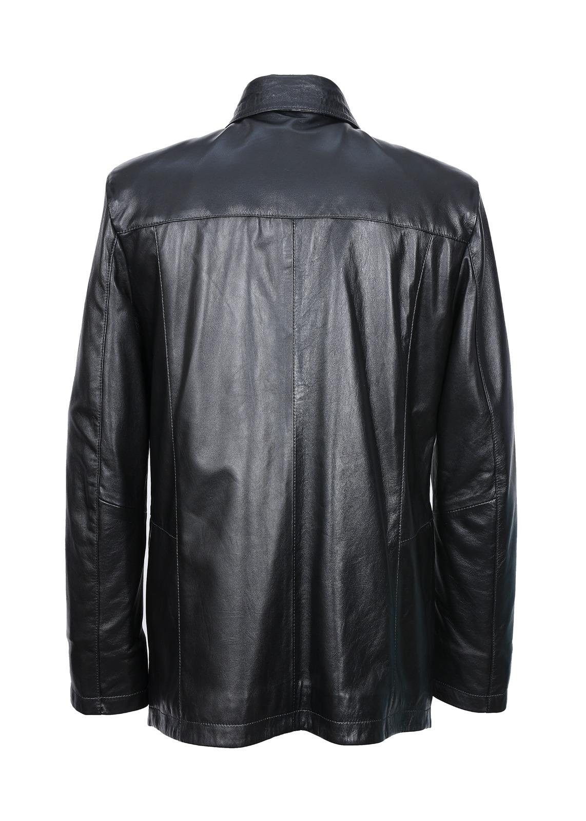 Klasik Kesim Yakalı Torba Cepli Erkek Deri Mont