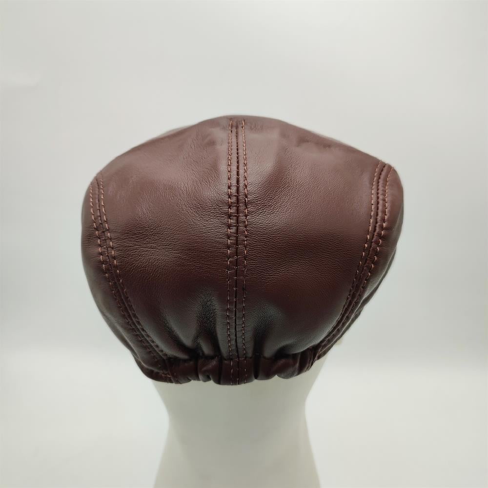 Klasik Model Deri Kasket Fındık Renk