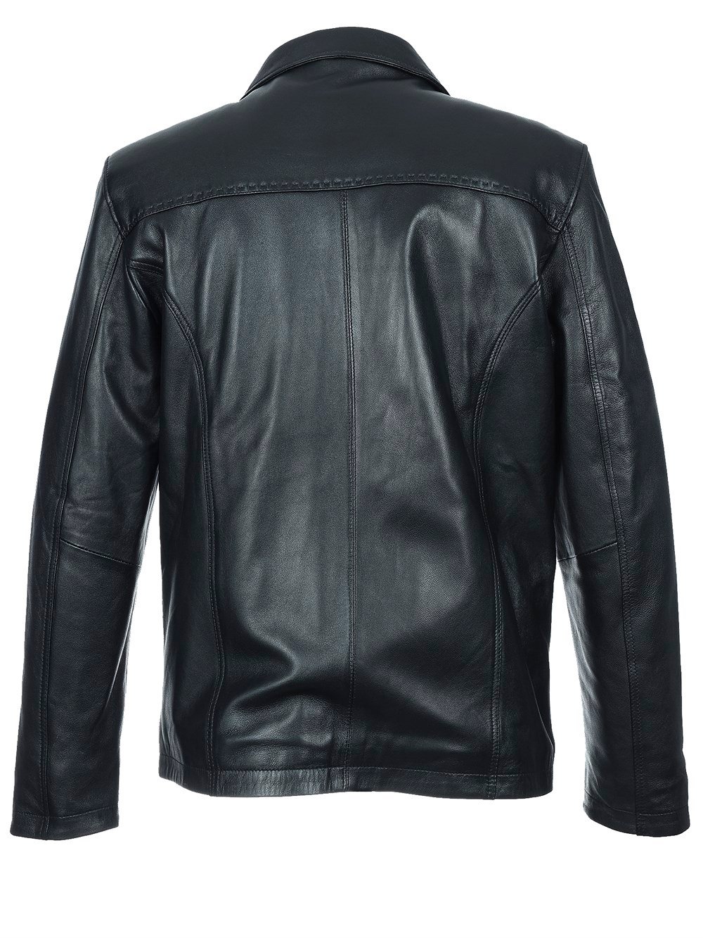 Klasik Spor Model Punto Dikişli Erkek Deri Mont Siyah Renk