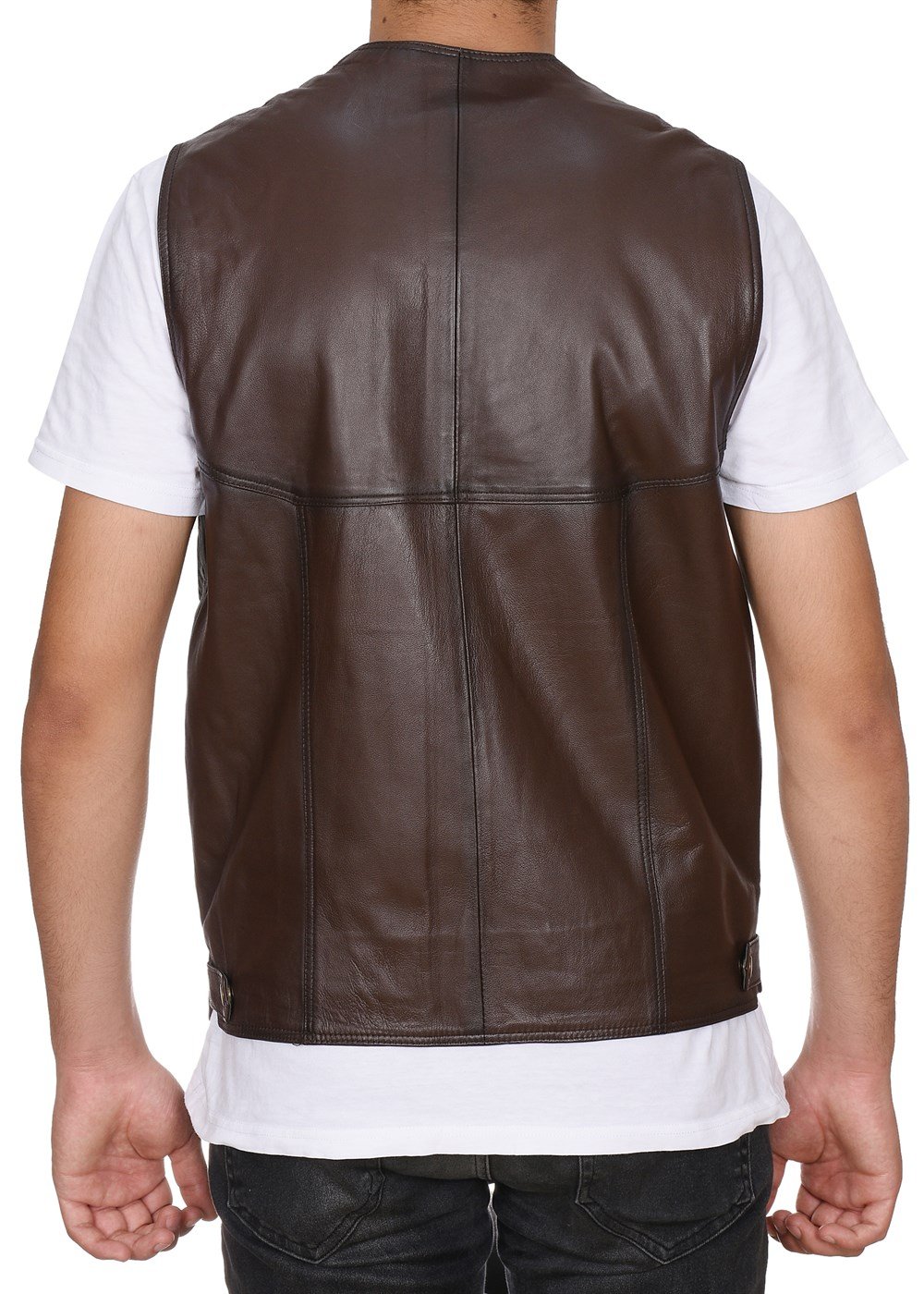 Klasik ve Spor Yandan cepli Deri Yelek