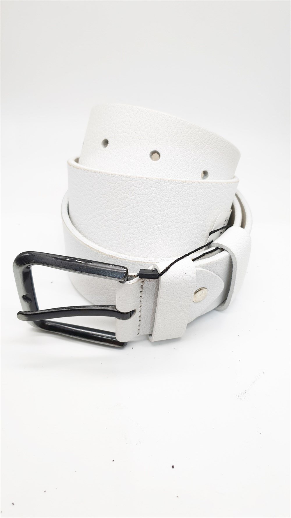 Lüks Deri Beyaz Renk Spor Kot Kemeri
