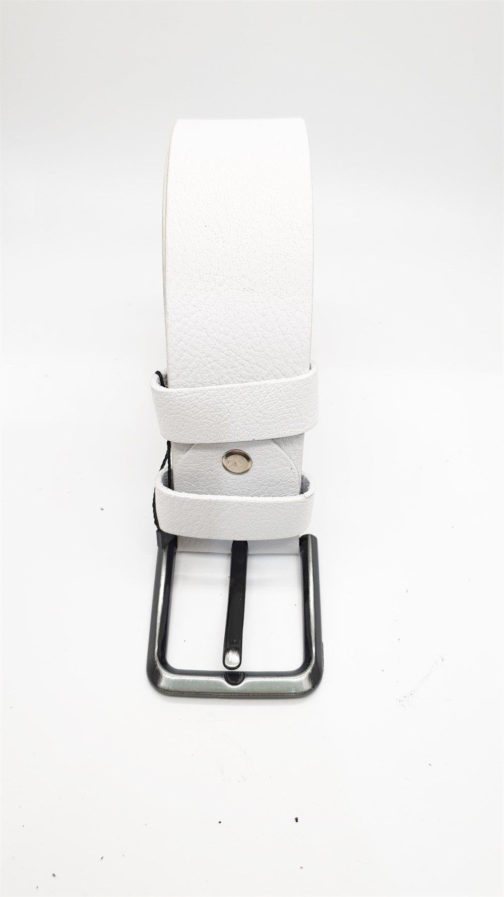 Lüks Deri Beyaz Renk Spor Kot Kemeri
