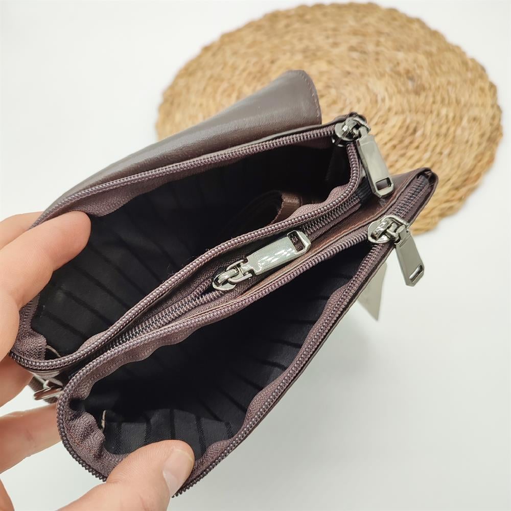 Mıknatıs Kapaklı Deri El Çantası