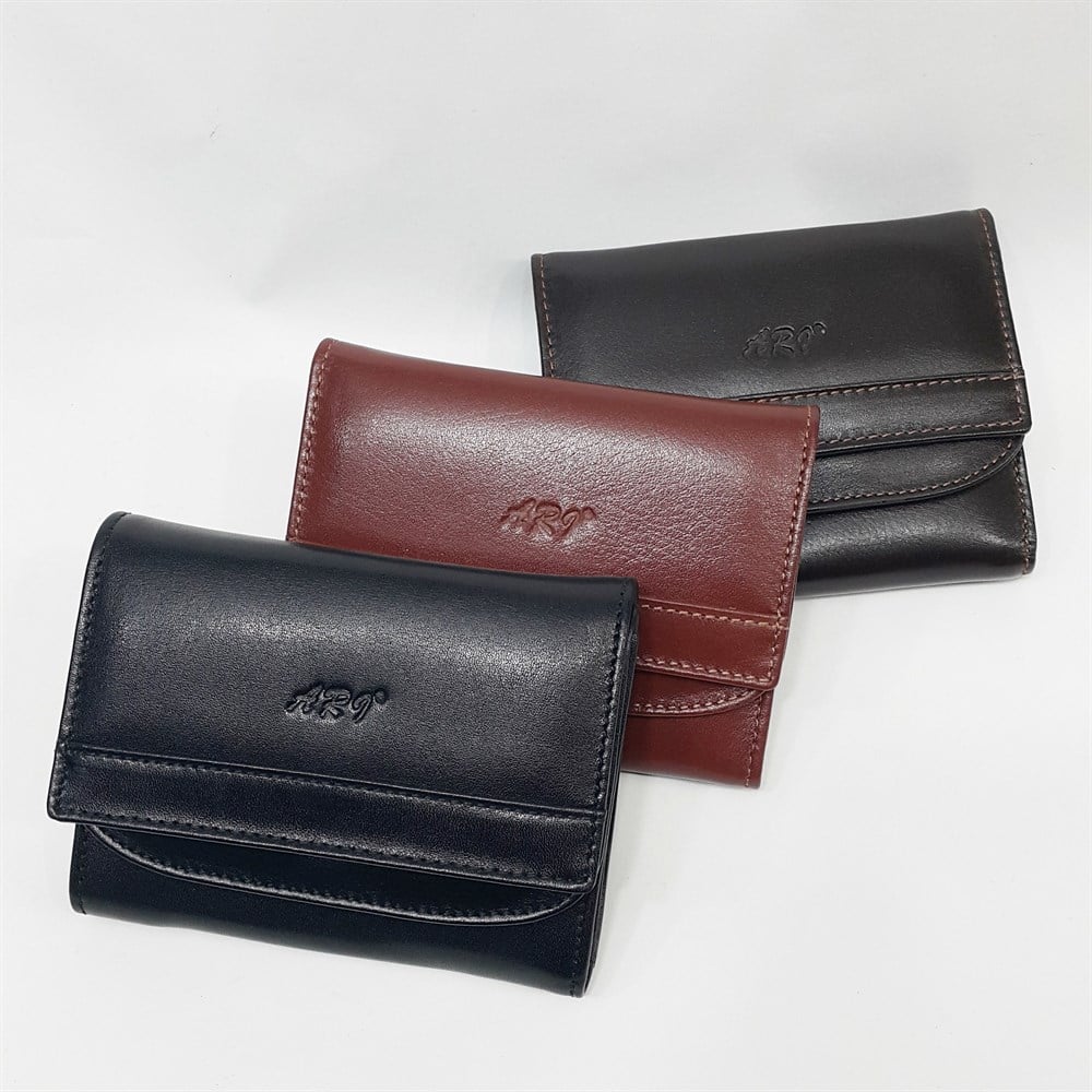 Mini Boy Sade Yatay Model Siyah-Taba-Kahve Renklerde Bayan Cüzdan