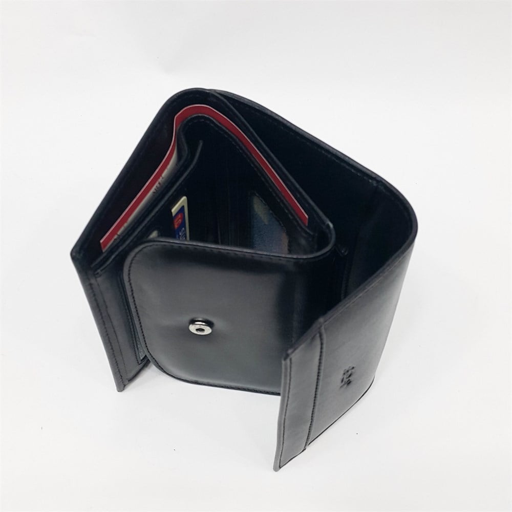 Mini Boy Sade Yatay Model Siyah-Taba-Kahve Renklerde Bayan Cüzdan