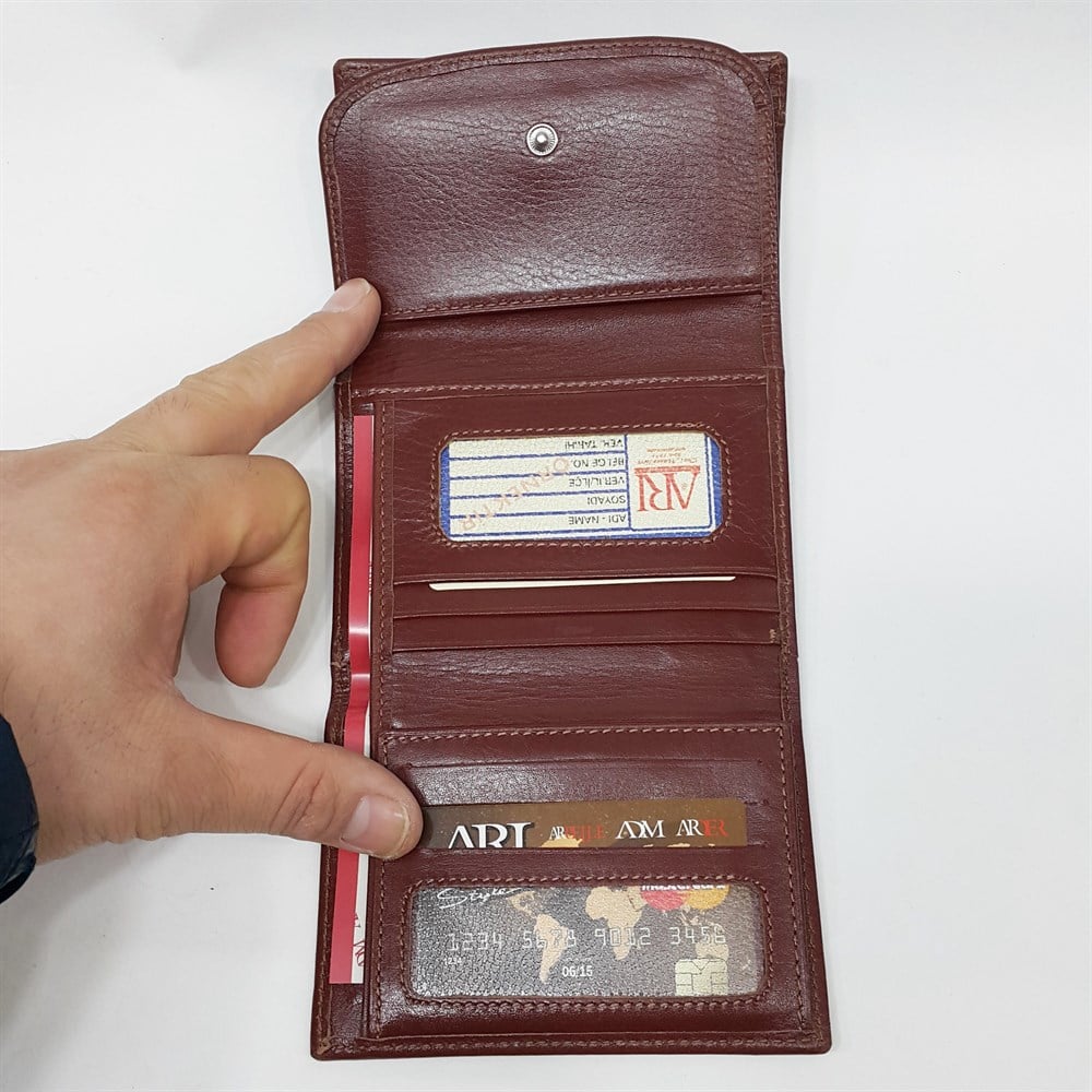 Mini Boy Sade Yatay Model Siyah-Taba-Kahve Renklerde Bayan Cüzdan