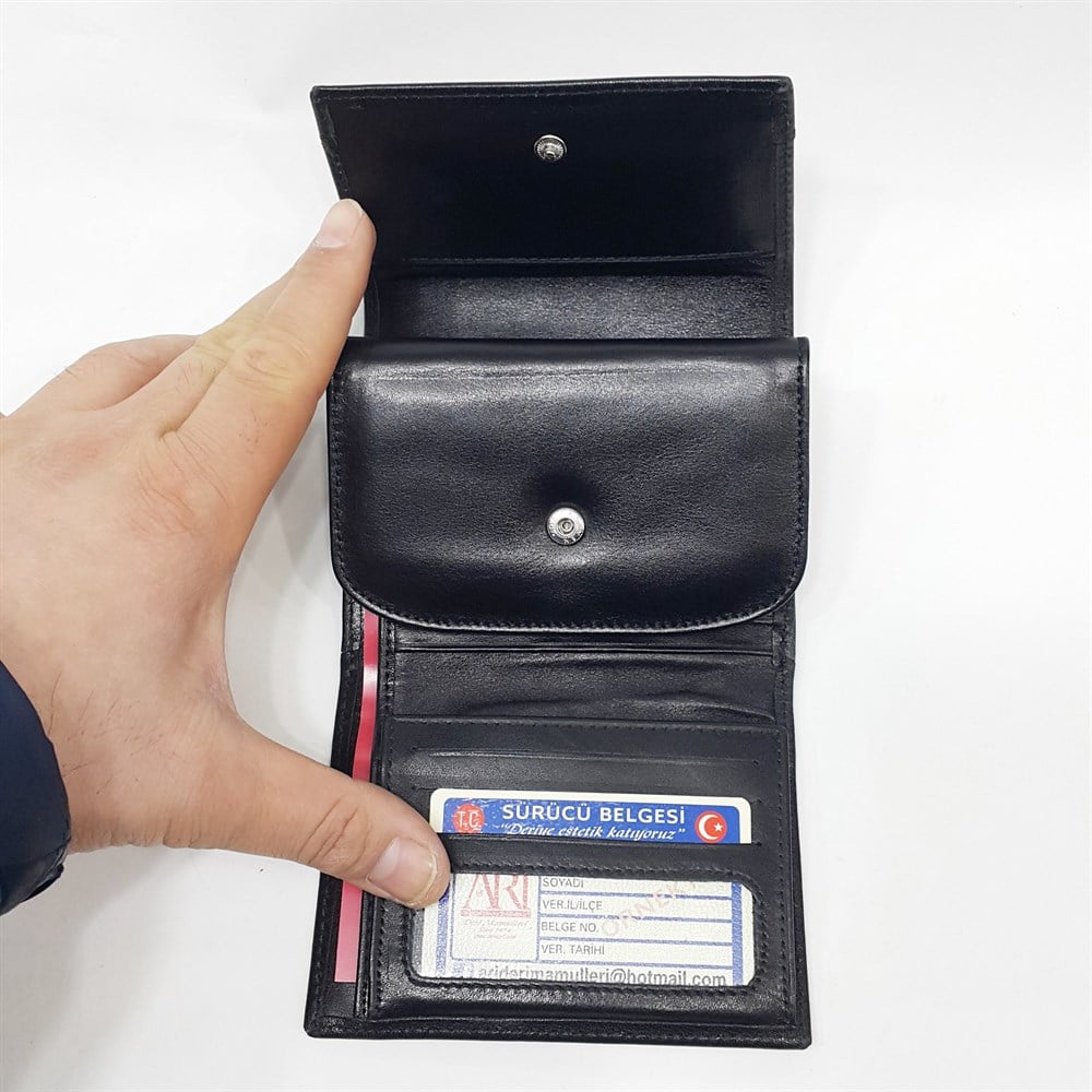 Mini Boy Sade Yatay Model Siyah-Taba-Kahve Renklerde Bayan Cüzdan