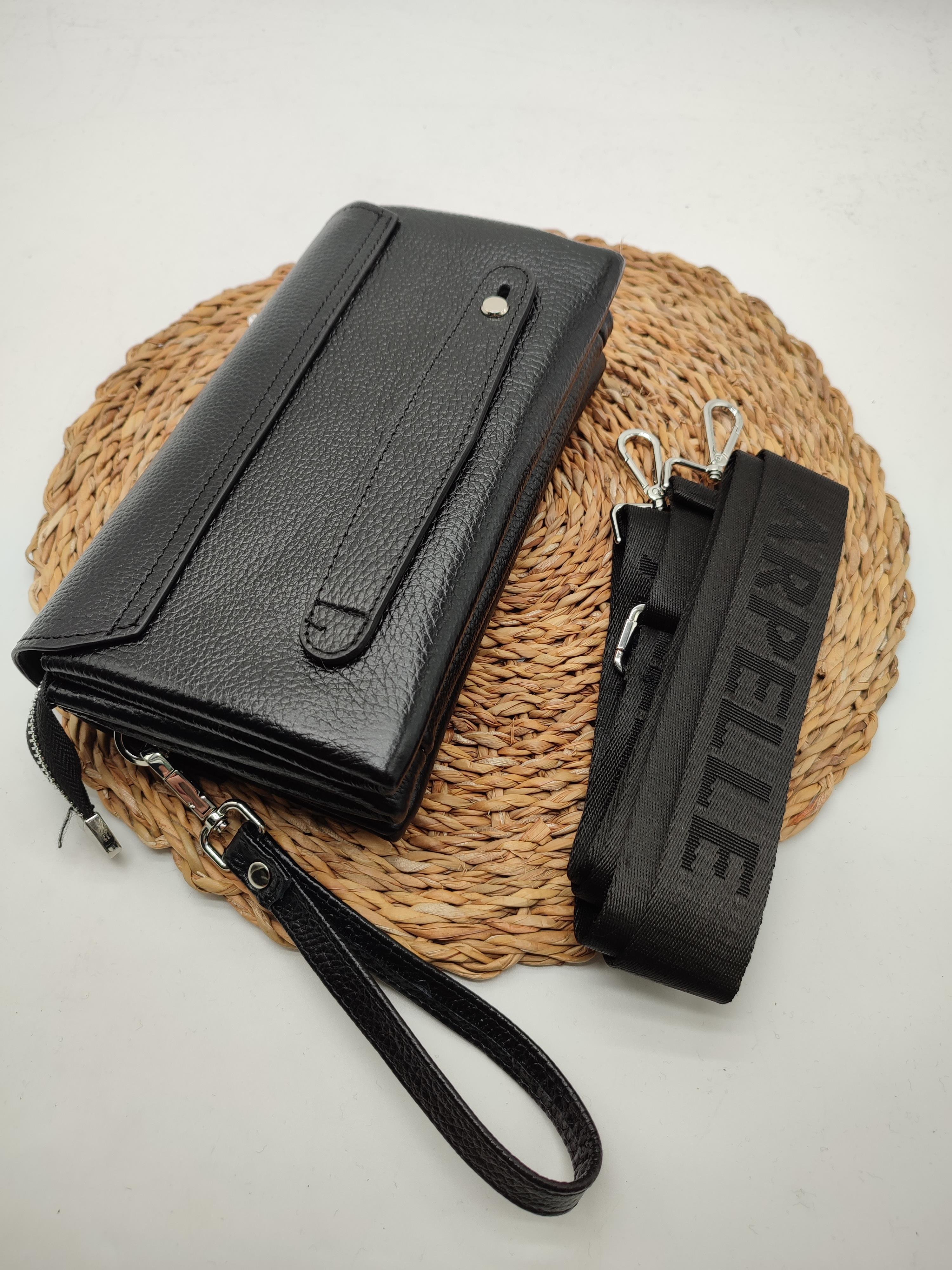 Omuz Askılı Deri Pörtfoy Çanta Siyah Renk 