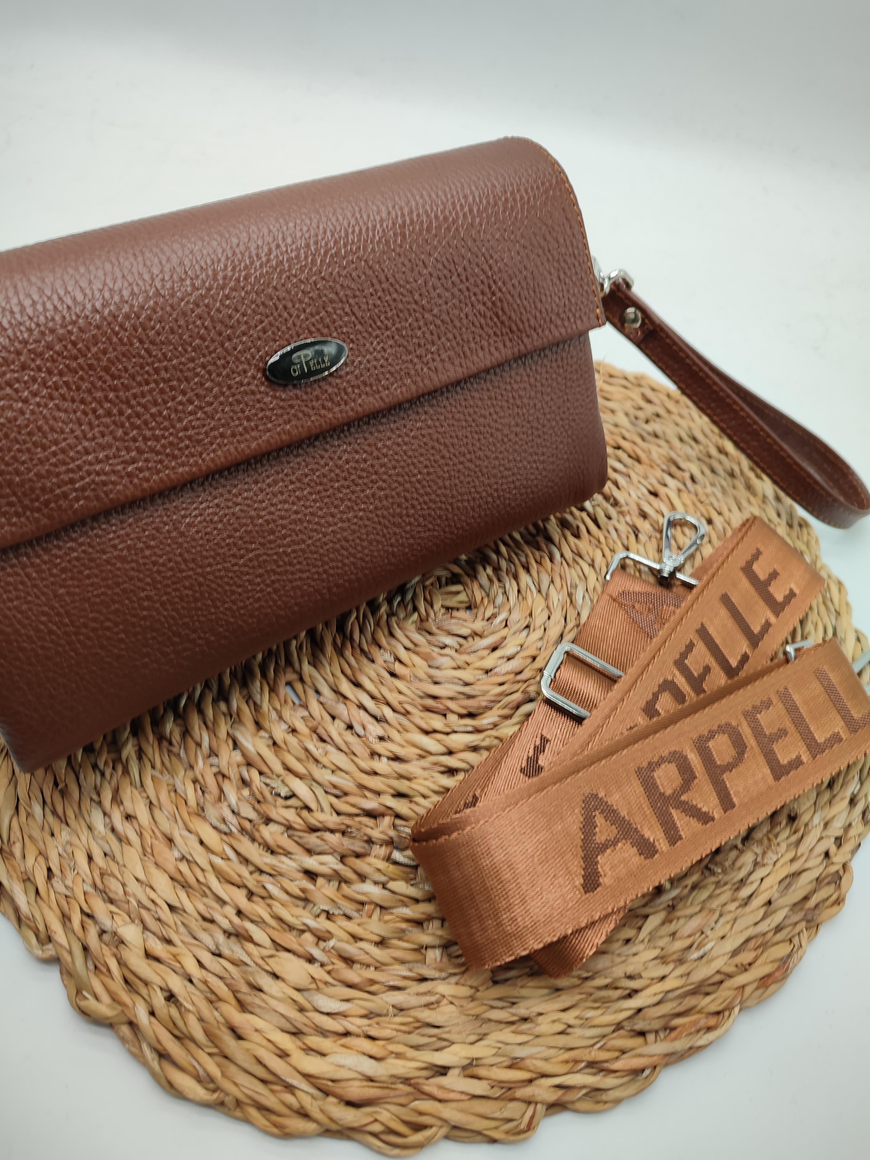 Omuz Askılı Deri Pörtfoy Çanta Taba Renk