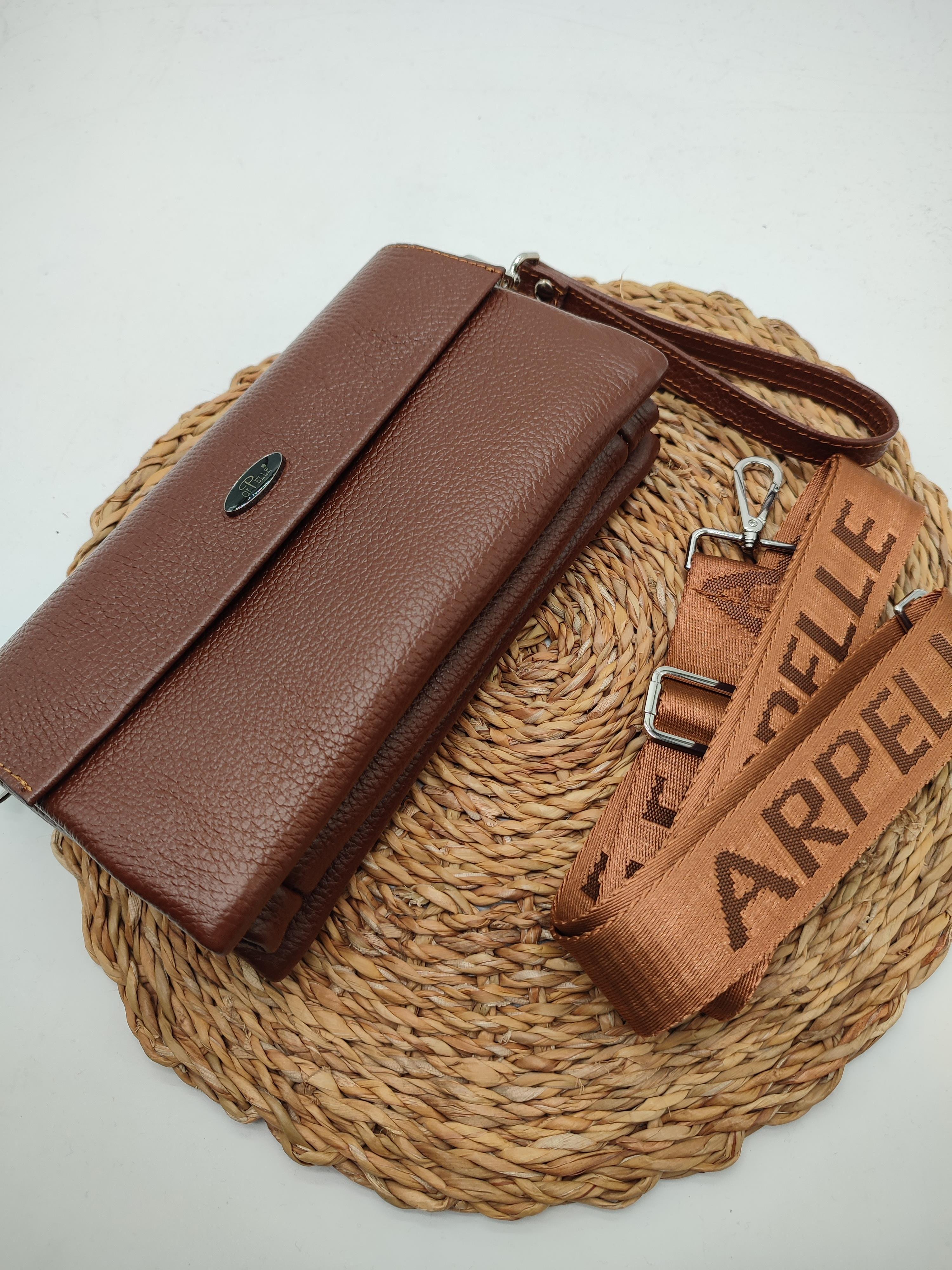 Omuz Askılı Deri Pörtfoy Çanta Taba Renk