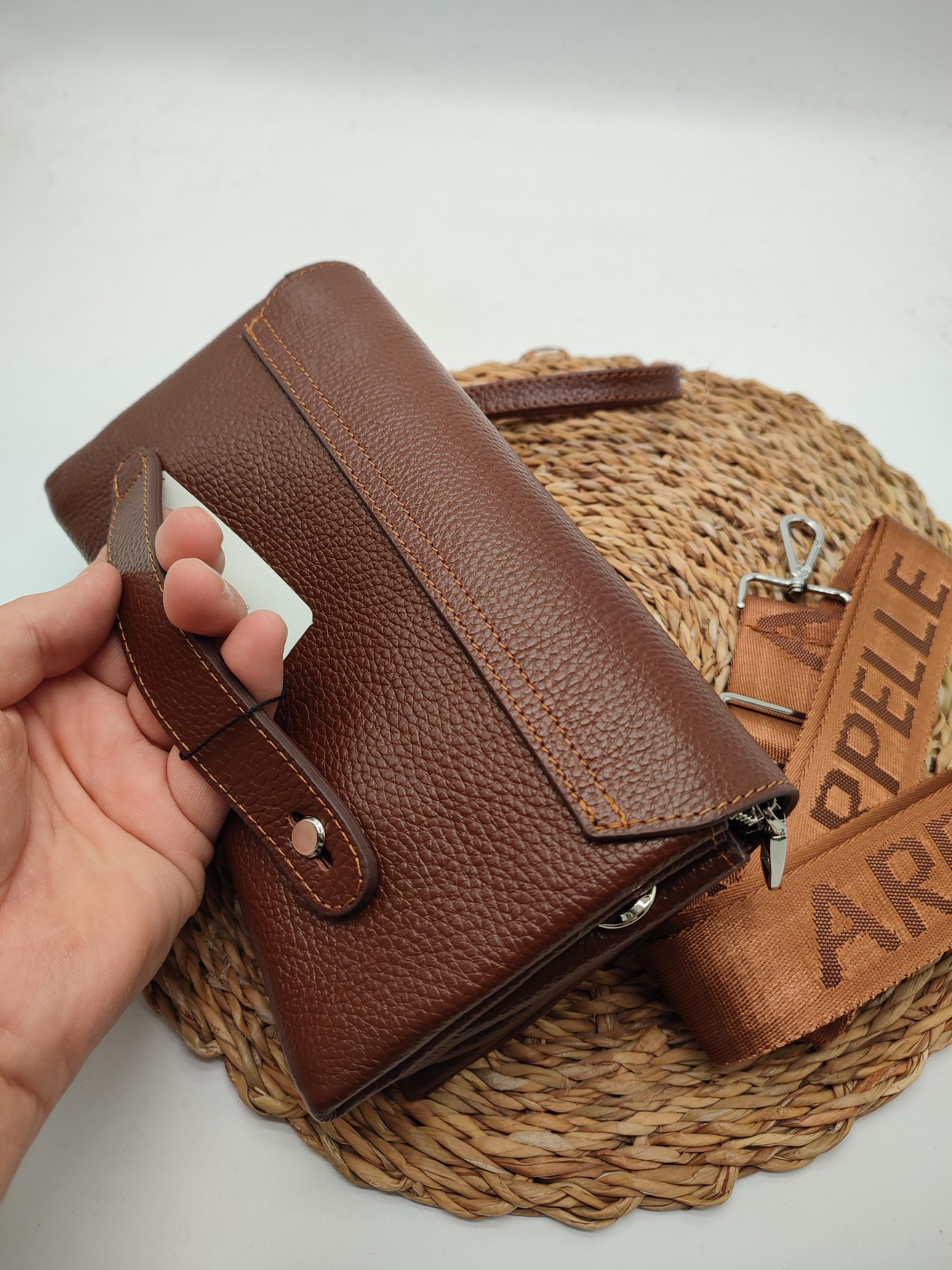 Omuz Askılı Deri Pörtfoy Çanta Taba Renk