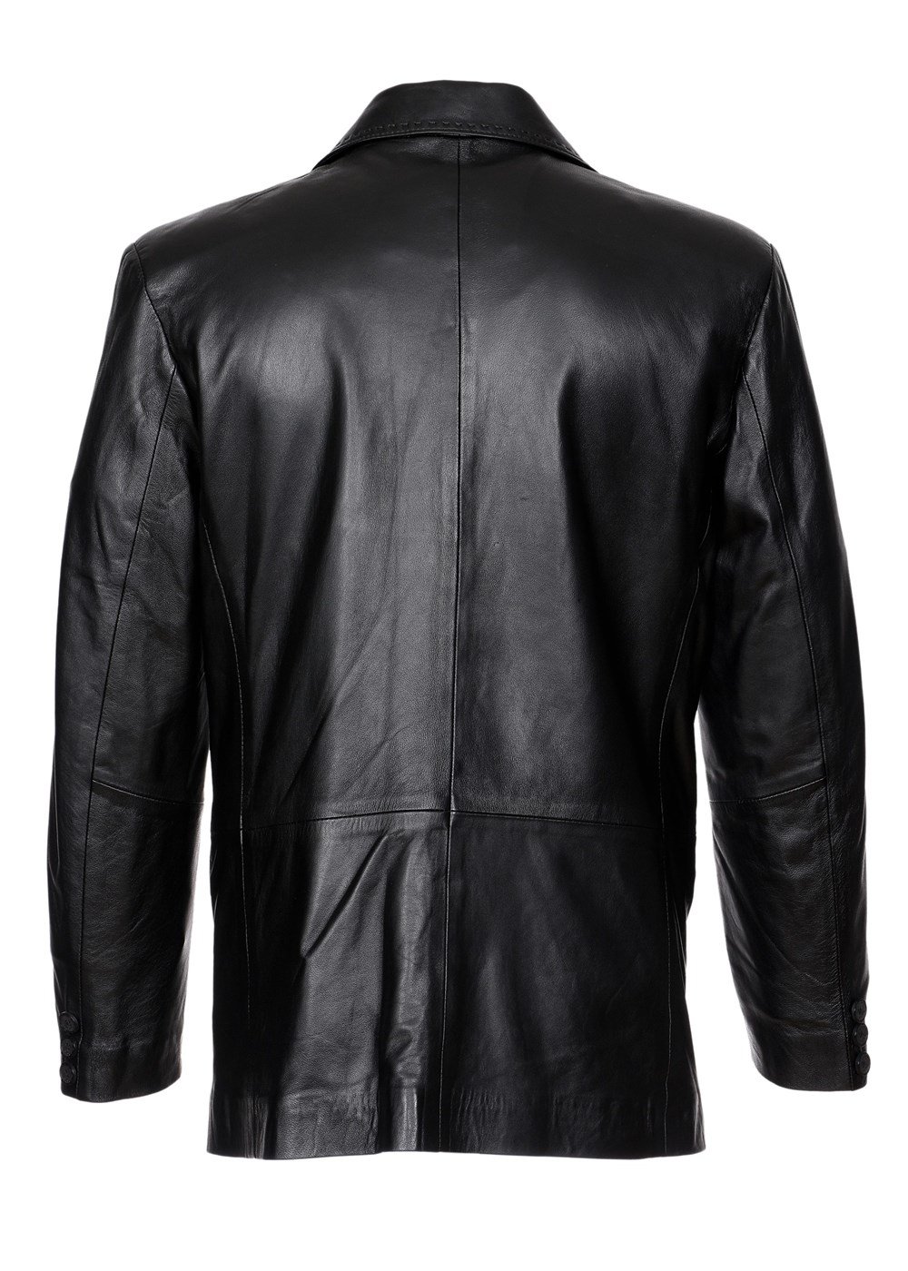 Punto Dikiş Detaylı Siyah Renk Deri Ceket