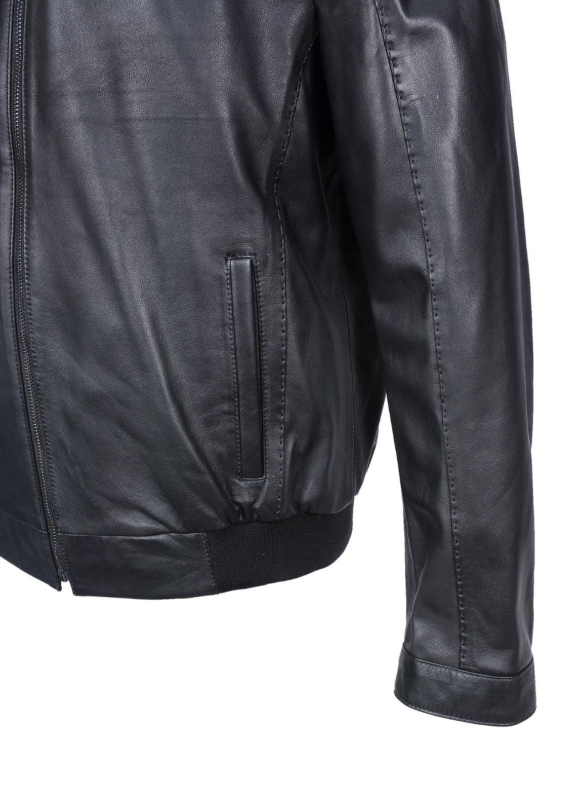 Punto Dikişli Beli Lastikli Model Erkek Deri Mont