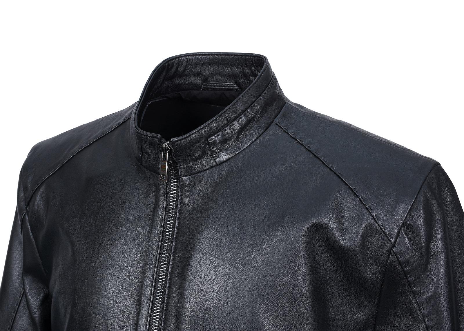 Punto Dikişli Ve Beli Lastikli Model Erkek Spor Deri Mont