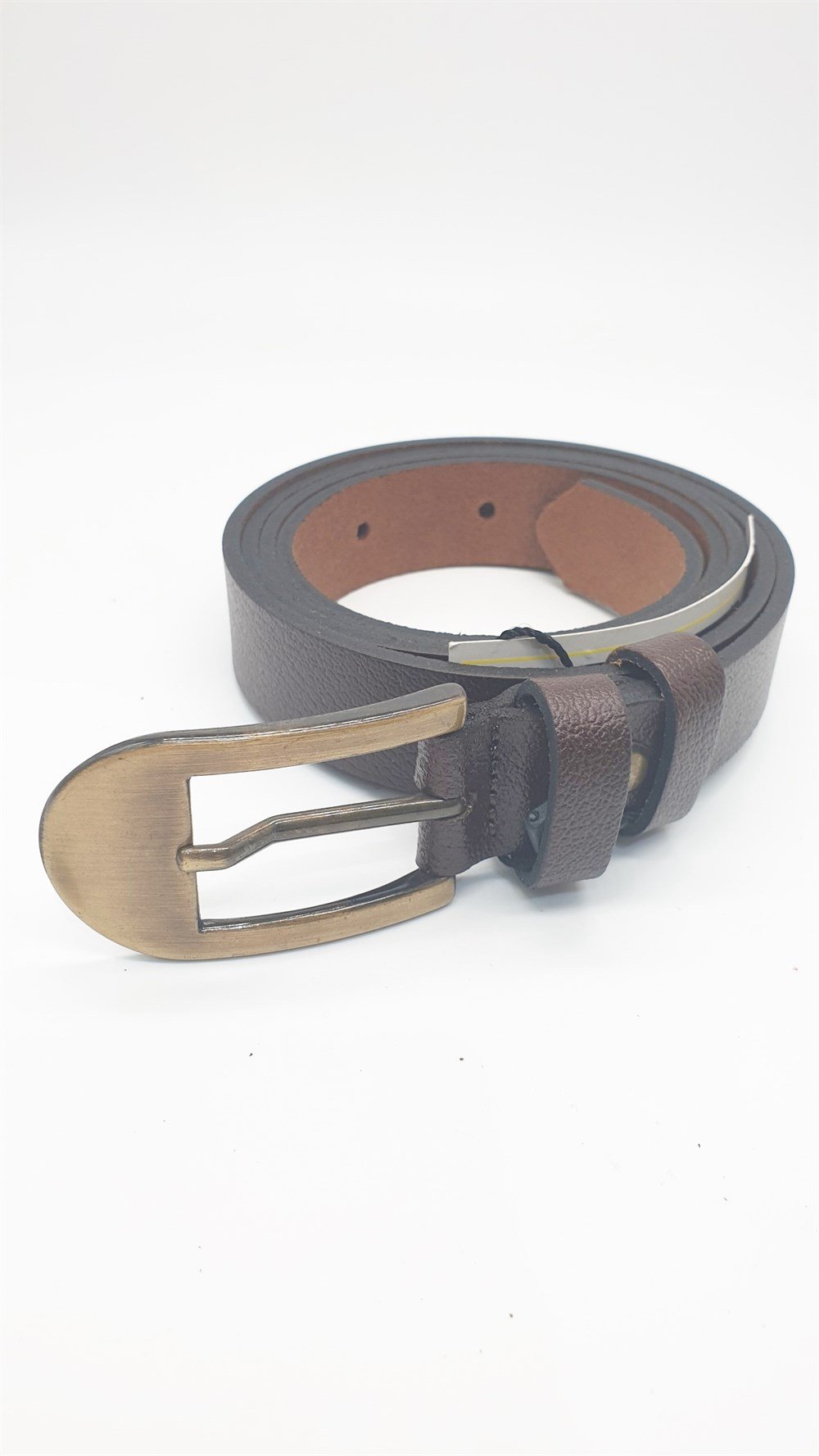 Sade Kaliteli Deri Koyu Kahve Renk Bayan Klasik Pantolon Kemeri