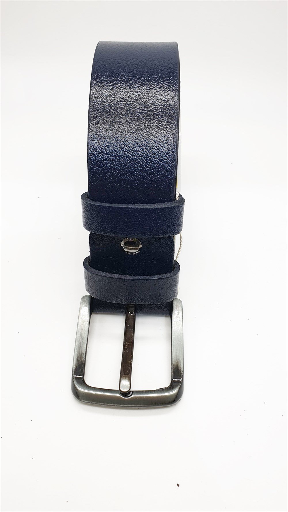 Sade Kaliteli Deri Lacivert Renk Spor Kot Kemeri