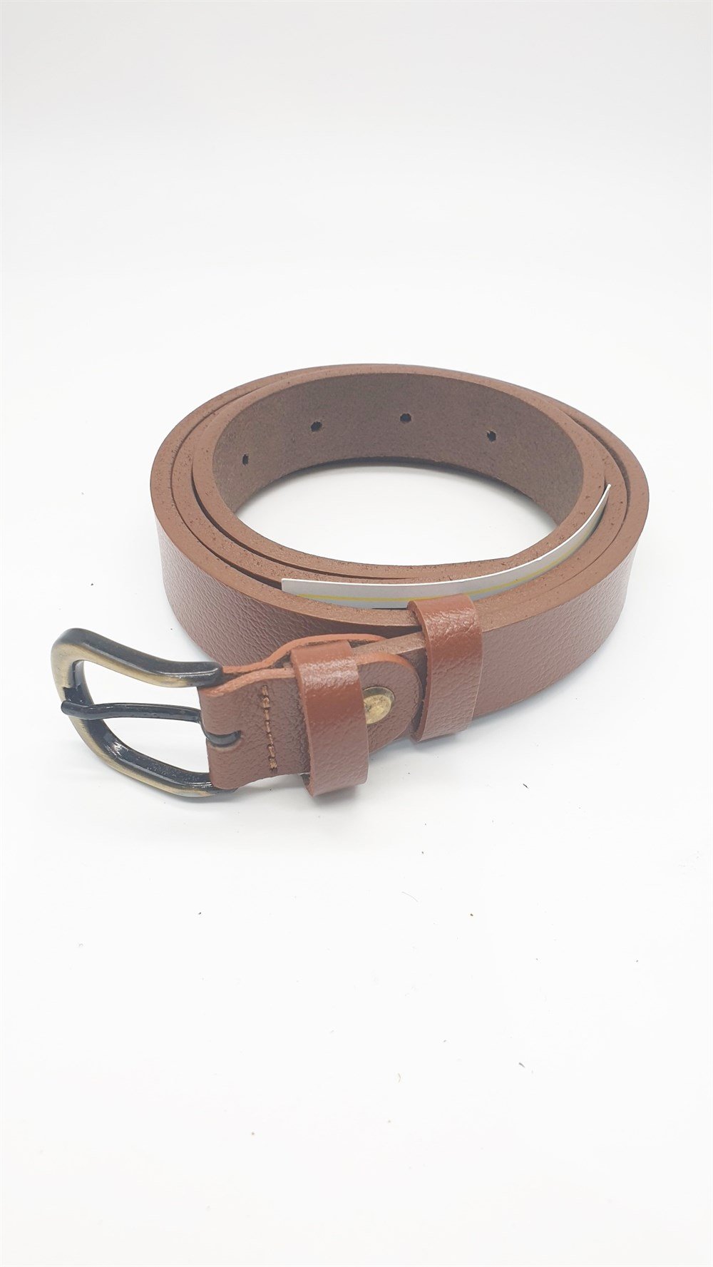 Sade Kaliteli Deri Taba Renk Bayan Klasik Pantolon Kemeri