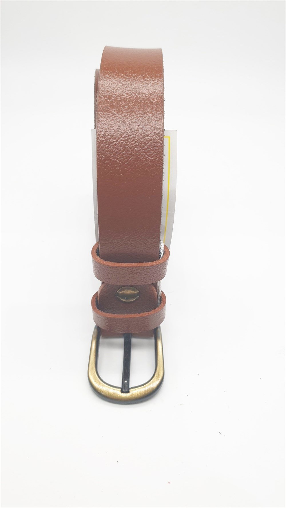 Sade Kaliteli Deri Taba Renk Bayan Klasik Pantolon Kemeri