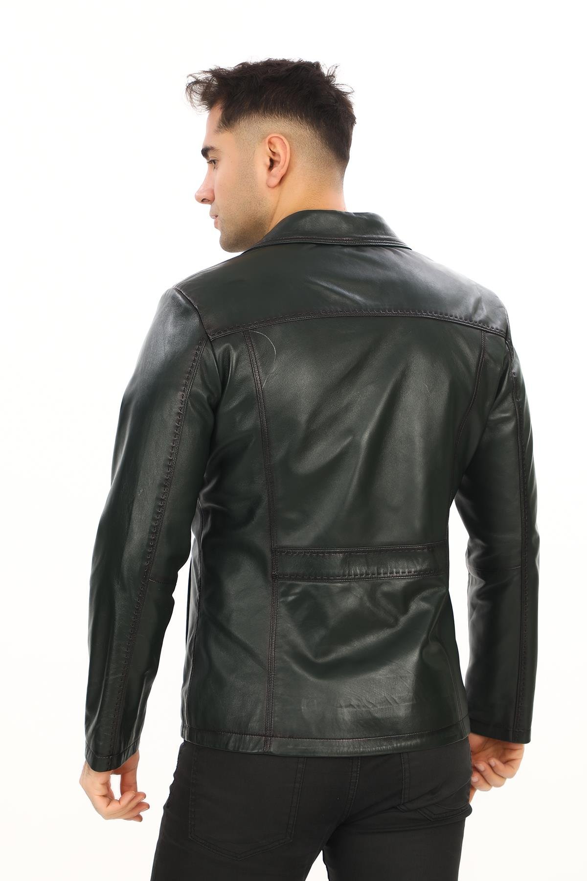 Safari Model Dört Cepli Düğmeli Çeket Yeşil Renk